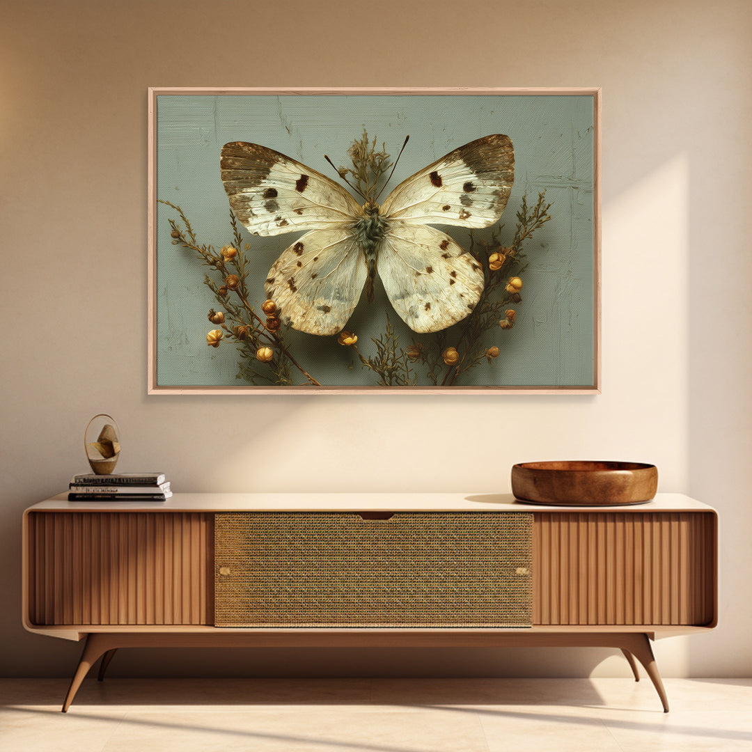 Butterfly Specimen Composition Canvas Print, Animal Art, Art Deco, Living Room Decor, Creature, Cat Art, Safari Nursery Decor, ANI-3x2-3