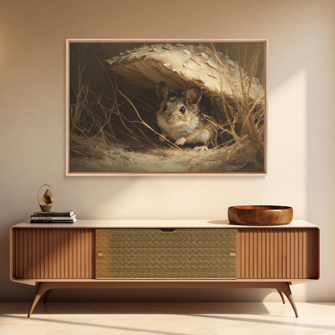 Tiny Field Mouse Canvas Print, Animal Art, Nursery Decor, Living Room Decor, Fine Art, Creature, Nursery Art, Cat Art, ANI-3x2-62