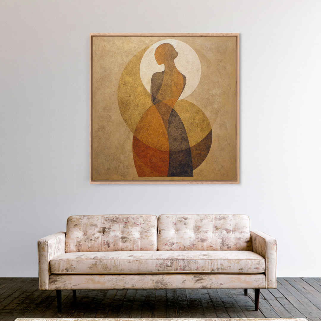 Simple Monochrome Figure Study Framed Canvas Print, Art, Art Print, Living Room Decor, Fine Art, Canvas Wall Art, ART-1x1-12