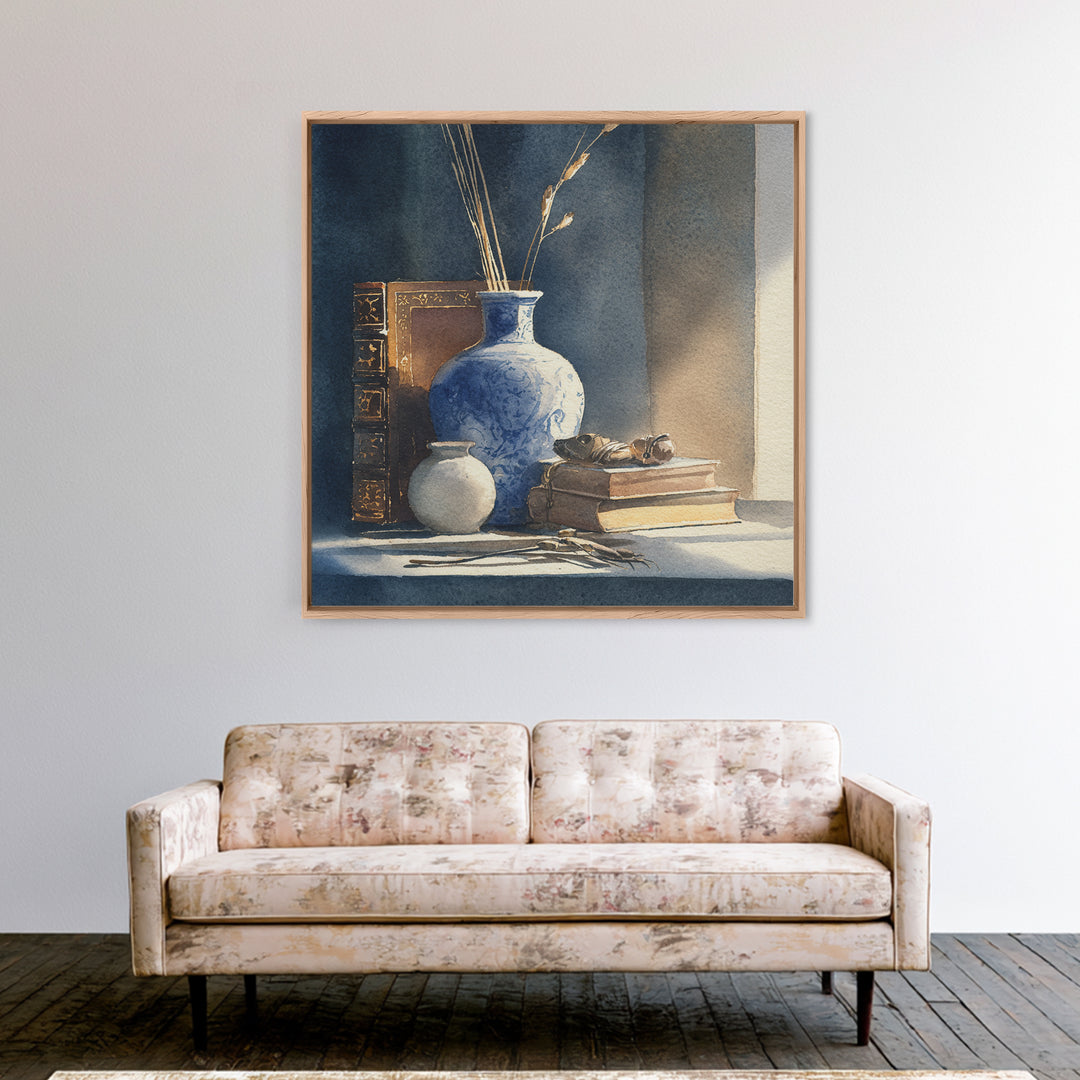 Sunlit Interior Still Life Canvas Print, Art, Canvas Art, Living Room Decor, Fine Art, Horizontal Wall Art, Home Decor, ART-1x1-14