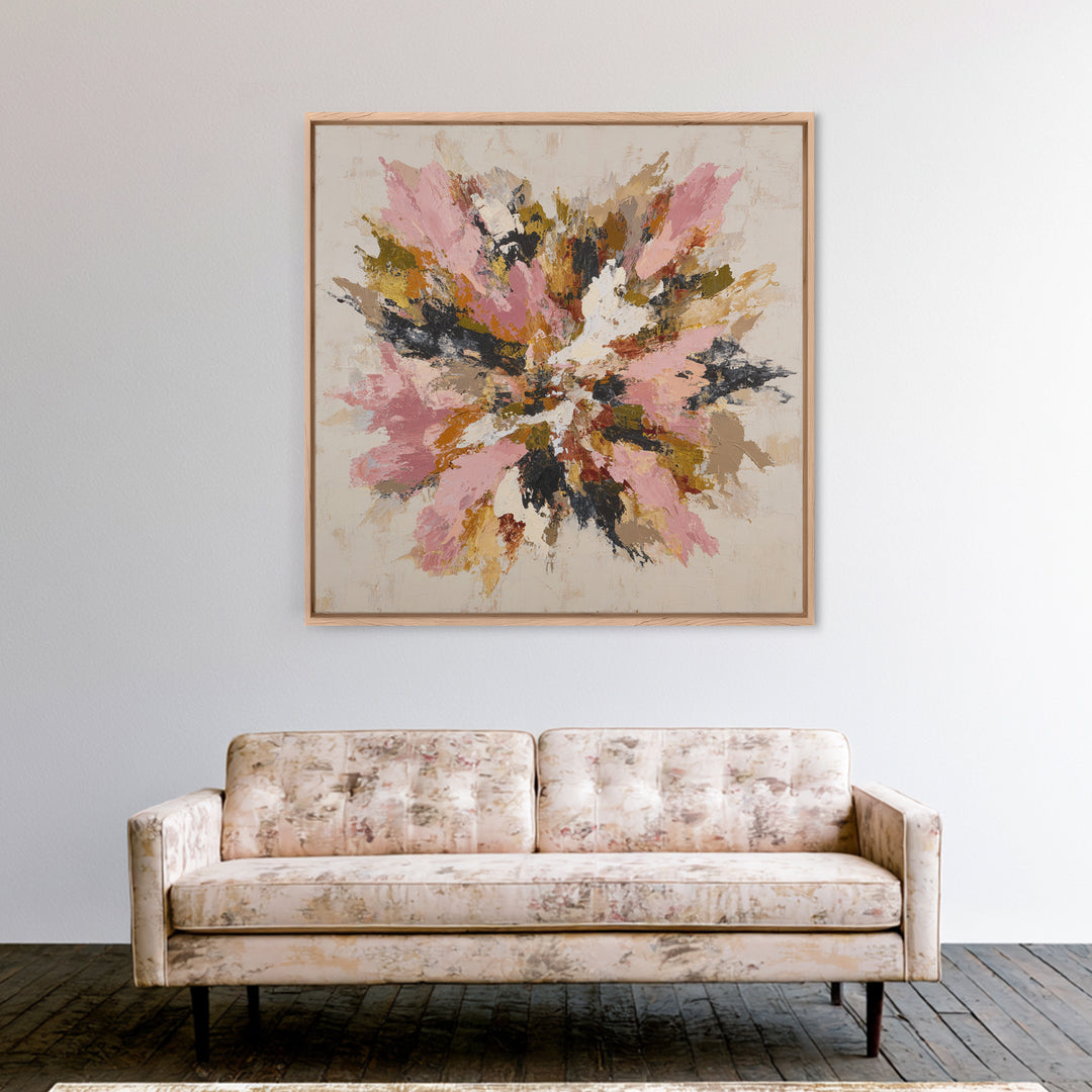 Contemporary Abstract with Layered Pigments and Energetic Canvas Print, Art, Framed Wall Art, Living Room Decor, ART-1x1-2