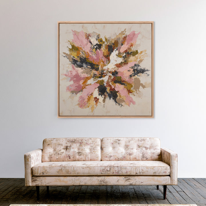 Contemporary Abstract with Layered Pigments and Energetic Canvas Print, Art, Framed Wall Art, Living Room Decor, ART-1x1-2