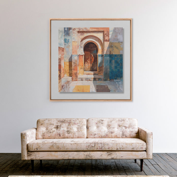 Architectural Archway in Warm Mediterranean Light Canvas Print, Art, Art Nouveau, Living Room Decor, Oil Painting, ART-1x1-22