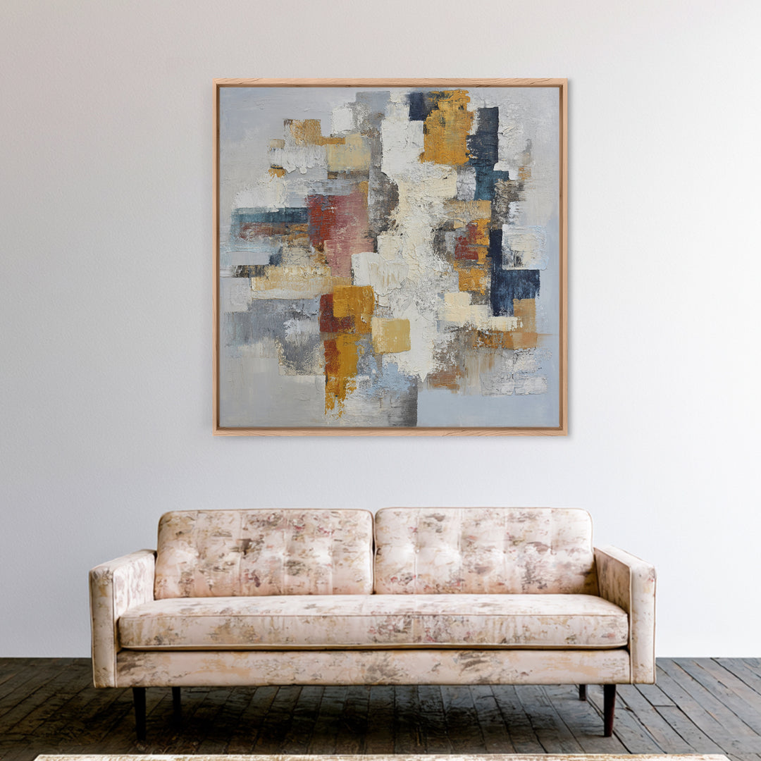 Contemporary Abstract with Layered Pigments and Energetic Canvas Print, Art, Black Art, Living Room Decor, Abstract Art, ART-1x1-26