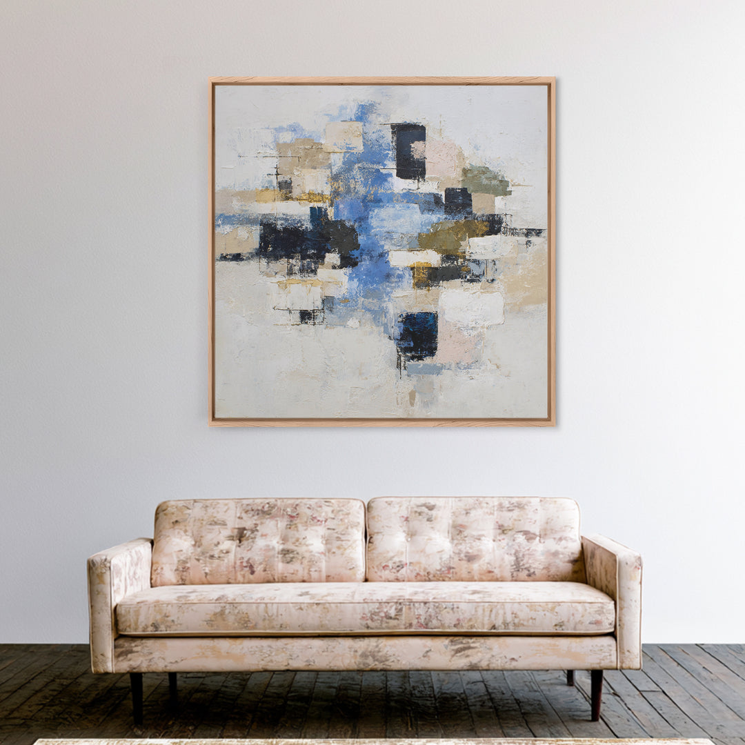 Abstract Water Forms Framed Canvas Print, Art, Pink Wall Art, Living Room Decor, Abstract Art, Textured Painting, ART-1x1-67