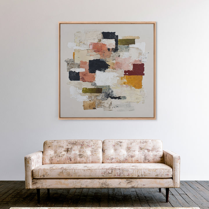 Contemporary Abstract with Layered Pigments and Energetic Canvas Print, Art, Abstract Wall Art, Living Room Decor, ART-1x1-74