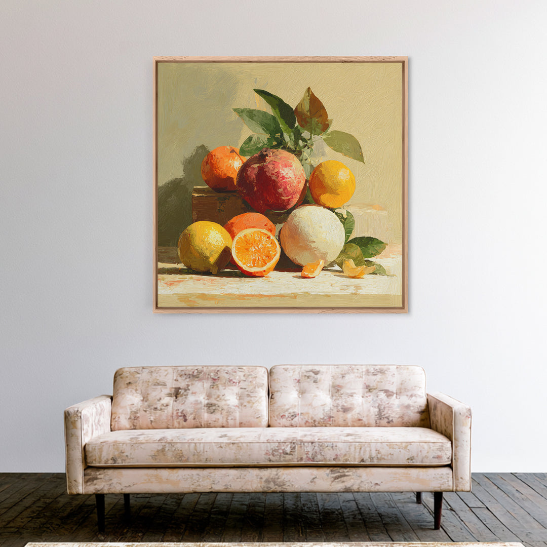 Bold Pop Fruit Composition Framed Canvas Print, Art, Luxury Decor, Living Room Decor, Fine Art, Metal Wall Art, ART-1x1-88