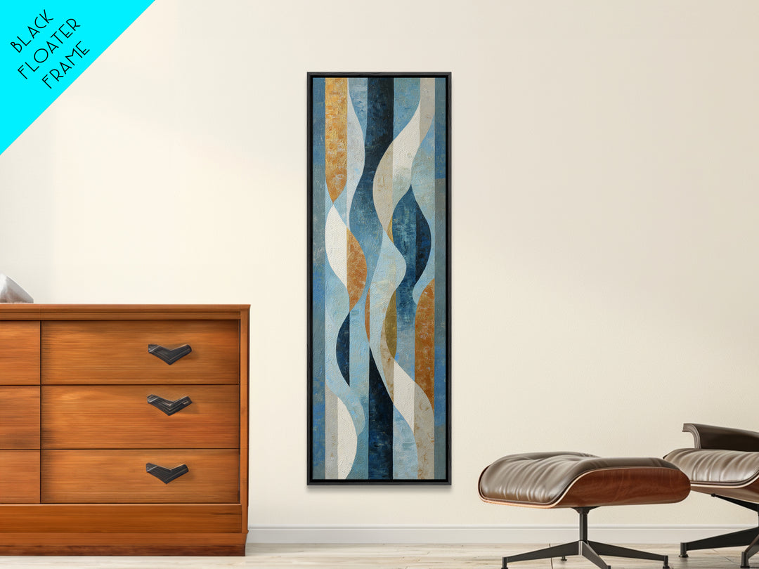 Abstract Water Forms Framed Canvas Print, Art, Luxury Decor, Living Room Decor, Abstract Art, Metal Wall Art, ART-1x3-31