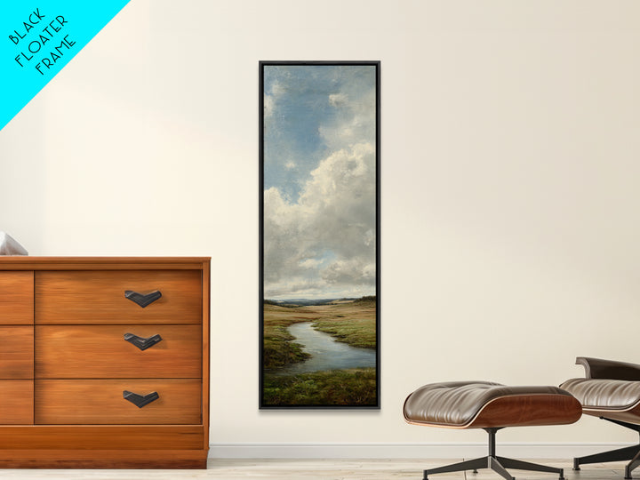 Classic Landscape with Winding River and Atmospheric Canvas Print, Art, Textured Painting, Living Room Decor, Oil Painting, ART-1x3-39