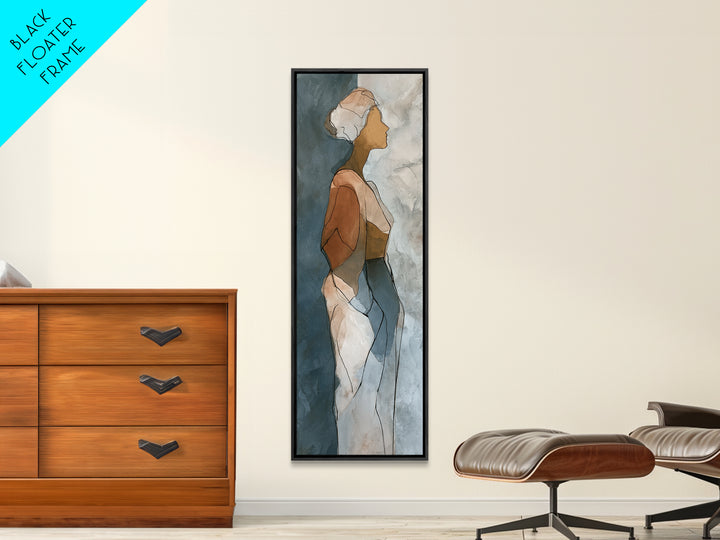 Simple Monochrome Figure Study Canvas Print, Art, Statement Artwork, Living Room Decor, Fine Art, Digital Art, ART-1x3-48