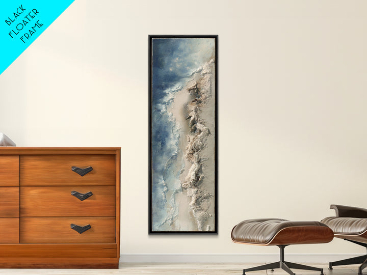 Dramatic Seascape with Foam and Storm Clouds Canvas Print, Art, Luxury Decor, Living Room Decor, Abstract Art, ART-1x3-60