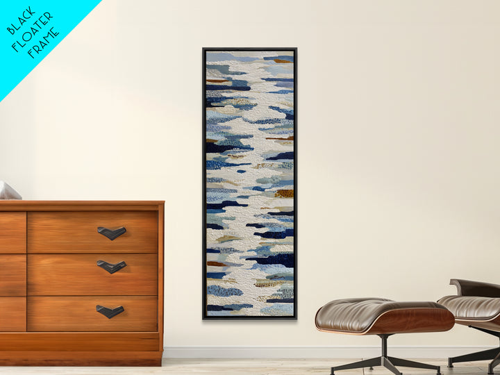 Abstract Water Forms Framed Canvas Print, Art, Wall Art Prints, Living Room Decor, Fine Art, Ai Art, Textured Wall Art, ART-1x3-79