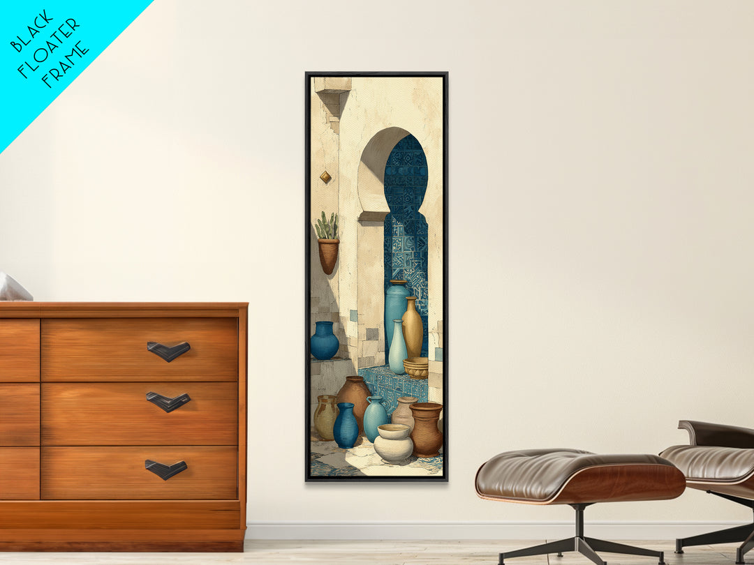 Architectural Archway in Warm Mediterranean Light Canvas Print, Art, Abstract Wall Art, Living Room Decor, Oil Painting, ART-1x3-82