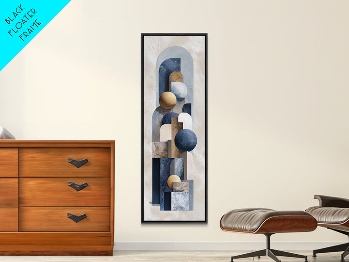 Modern Sculptural Shapes Rendered as Painted Forms Canvas Print, Art, Neutral Decor, Living Room Decor, Abstract Art, ART-1x3-90