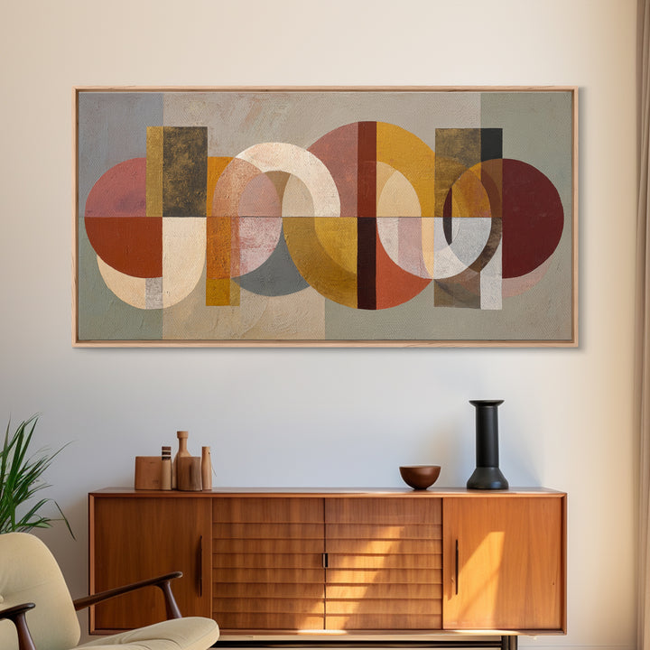 Geometric Color Study Canvas Print, Art, Living Room Decor, Abstract Art, Art Nouveau, Framed Wall Art, Canvas Wall Art, ART-2x1-53