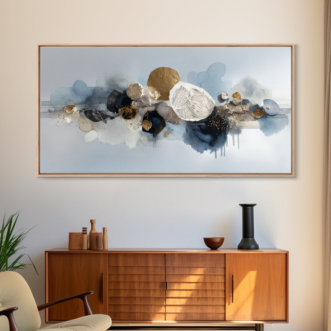 Modern Sculptural Shapes Rendered as Painted Forms Canvas Print, Art, Contemporary Art, Living Room Decor, Abstract Art, ART-2x1-74