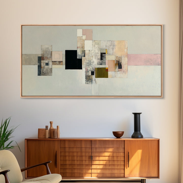 Geometric Color Study Canvas Print, Art, Living Room Decor, Abstract Art, Art Nouveau, Framed Wall Art, Canvas Wall Art, ART-2x1-77