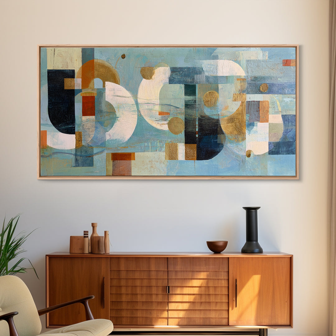 Abstract Water Forms Framed Canvas Print, Art, Ai Art, Living Room Decor, Abstract Art, Home Decor, Gallery Decor, ART-2x1-87