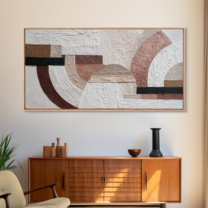 Textured Neutral Abstraction Framed Canvas Print, Art, Fine Art Print, Living Room Decor, Abstract Art, Digital Art, ART-2x1-9