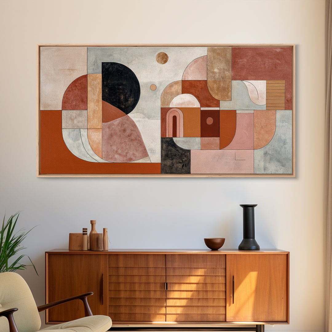 Modern Sculptural Shapes Rendered as Painted Forms Canvas Print, Art, Contemporary Art, Living Room Decor, Abstract Art, ART-2x1-98