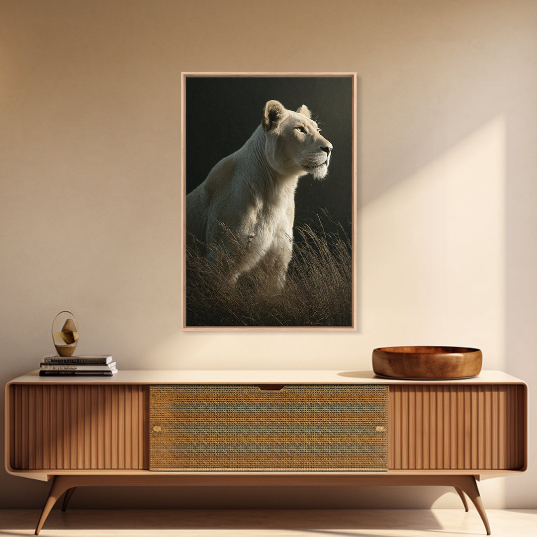 Elegant Animal Portrait Framed Canvas Print, Art, Home Decor, Living Room Decor, Fine Art, Minimalist Decor, ART-2x3-2