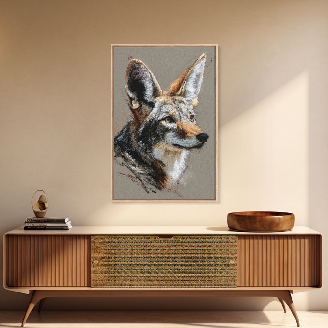 Elegant Animal Portrait Framed Canvas Print, Art, Home Decor, Living Room Decor, Fine Art, Minimalist Decor, ART-2x3-26