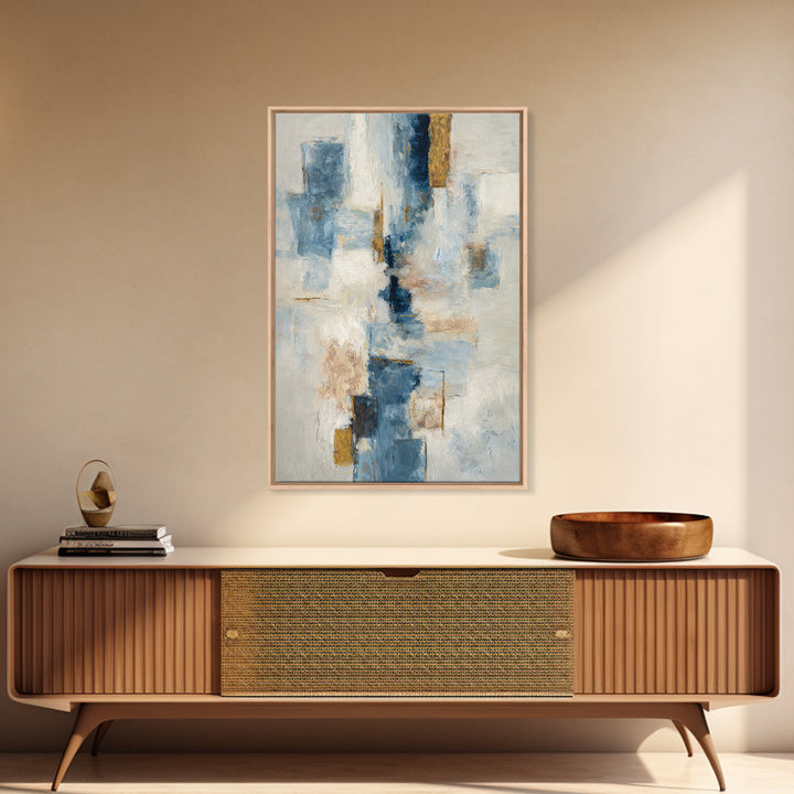 Modern Sculptural Shapes Rendered as Painted Forms Framed Canvas Print, Art, Luxury Decor, Living Room Decor, Abstract Art, ART-2x3-38