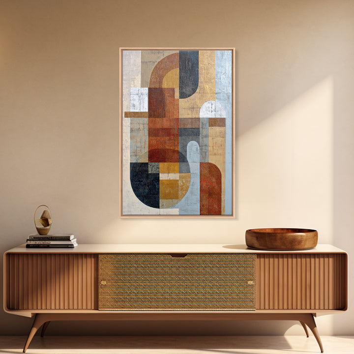 Geometric Color Study Framed Canvas Print, Art, Textured Painting, Living Room Decor, Fine Art, Digital Wall Art, ART-2x3-41