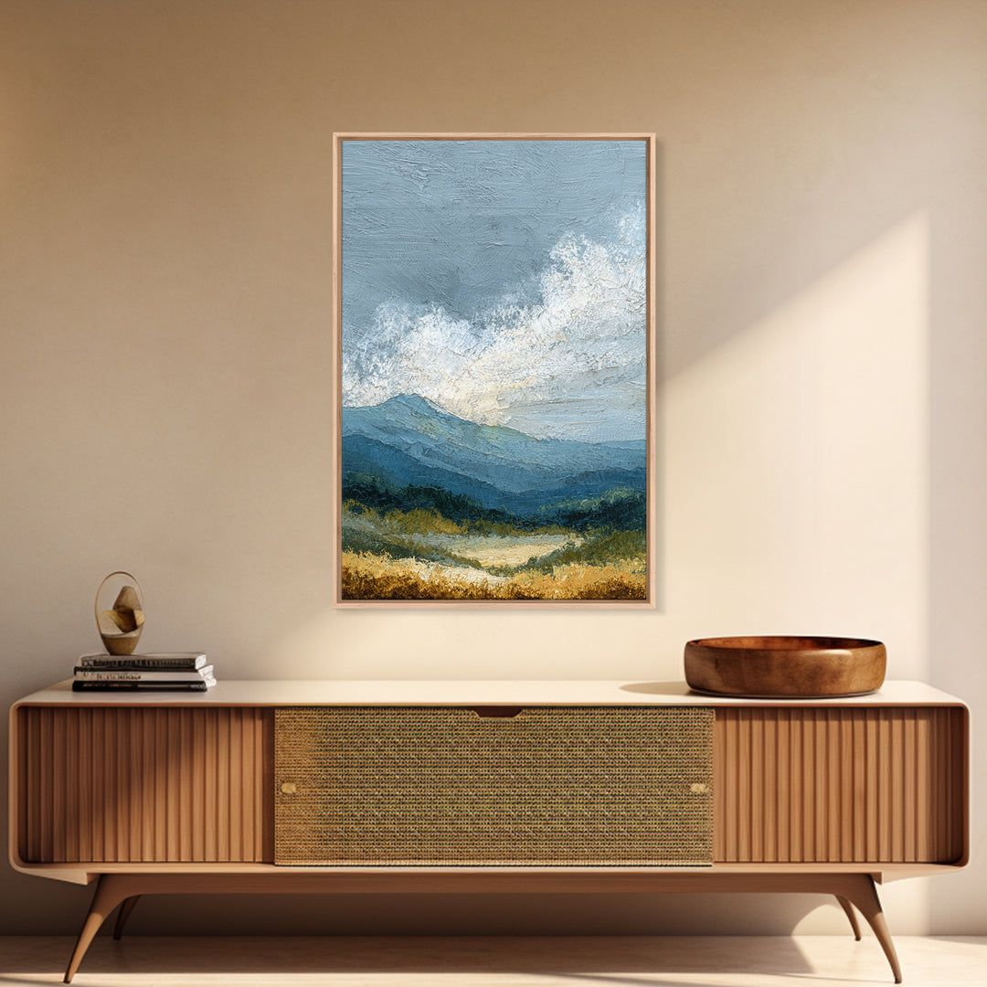 Quiet Mountain Scene Canvas Print, Art, Minimalist Decor, Living Room Decor, Fine Art, Large Wall Art, Art Deco, ART-2x3-49