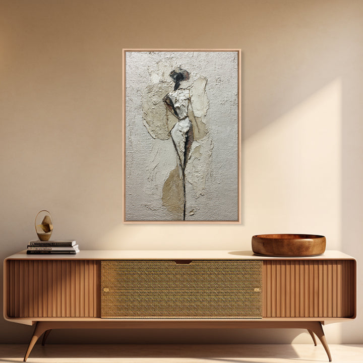 Simple Monochrome Figure Study Framed Canvas Print, Art, Minimalist Decor, Living Room Decor, Fine Art, Large Wall Art, ART-2x3-68