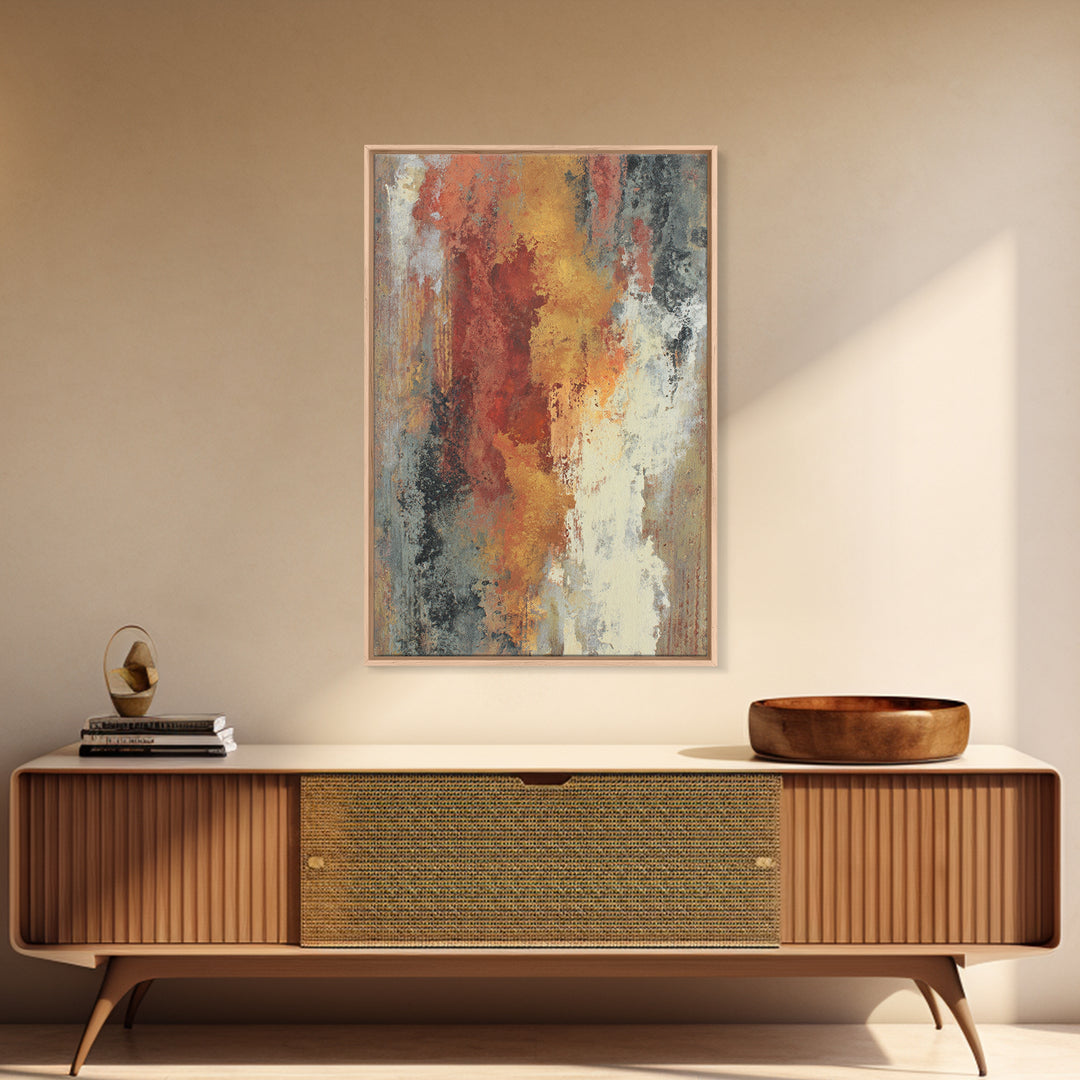 Contemporary Abstract with Layered Pigments and Energetic Canvas Print, Art, Contemporary Art, Living Room Decor, Abstract Art, ART-2x3-82