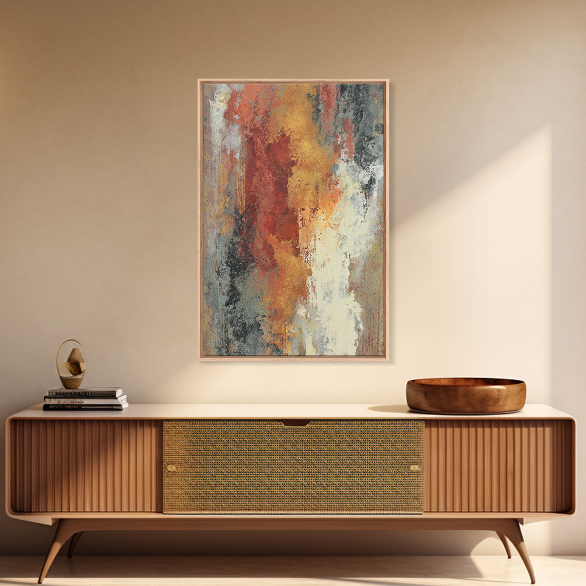Contemporary Abstract with Layered Pigments and Energetic Canvas Print, Art, Contemporary Art, Living Room Decor, Abstract Art, ART-2x3-82