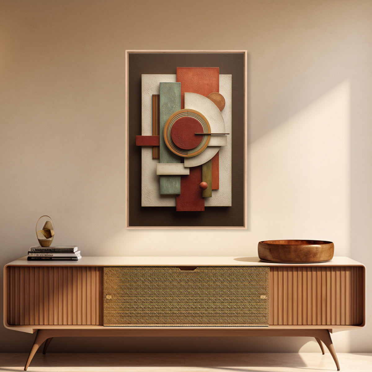 Modern Sculptural Shapes Rendered as Painted Forms Canvas Print, Art, Wall Art, Living Room Decor, Fine Art, ART-2x3-86