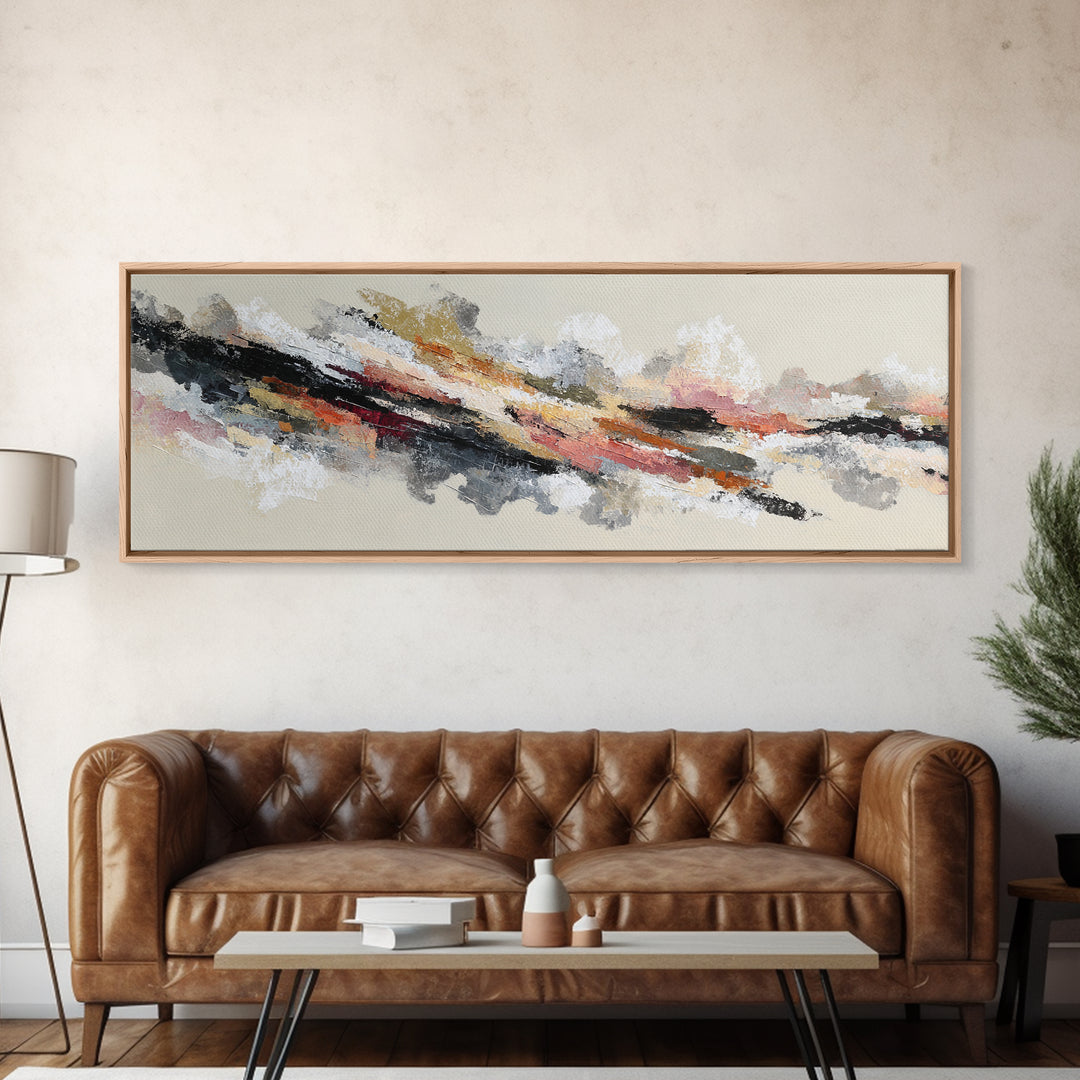 Contemporary Abstract with Layered Pigments and Energetic Canvas Print, Art, Digital Art, Living Room Decor, ART-3x1-18