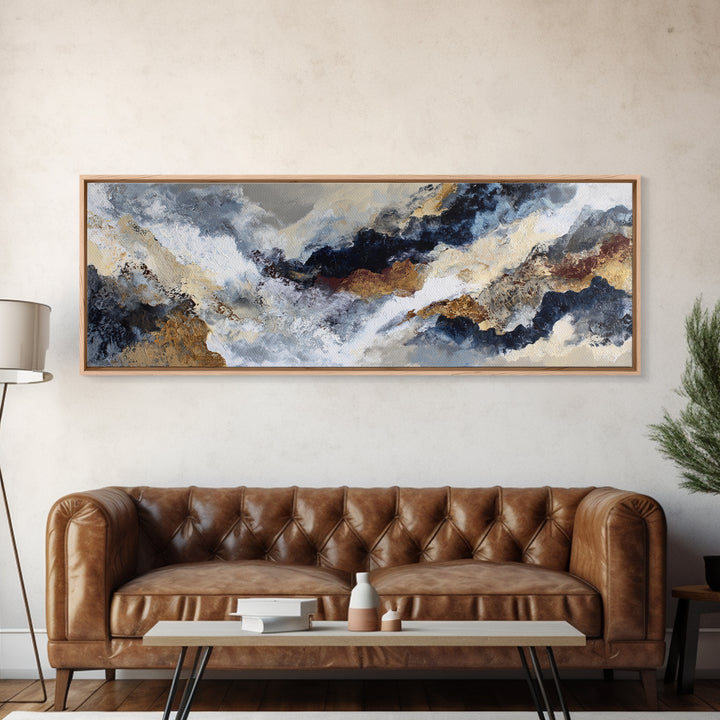 Textured Neutral Abstraction Canvas Print, Art, Art Commission, Living Room Decor, Fine Art, Black Art, Framed Art, ART-3x1-29