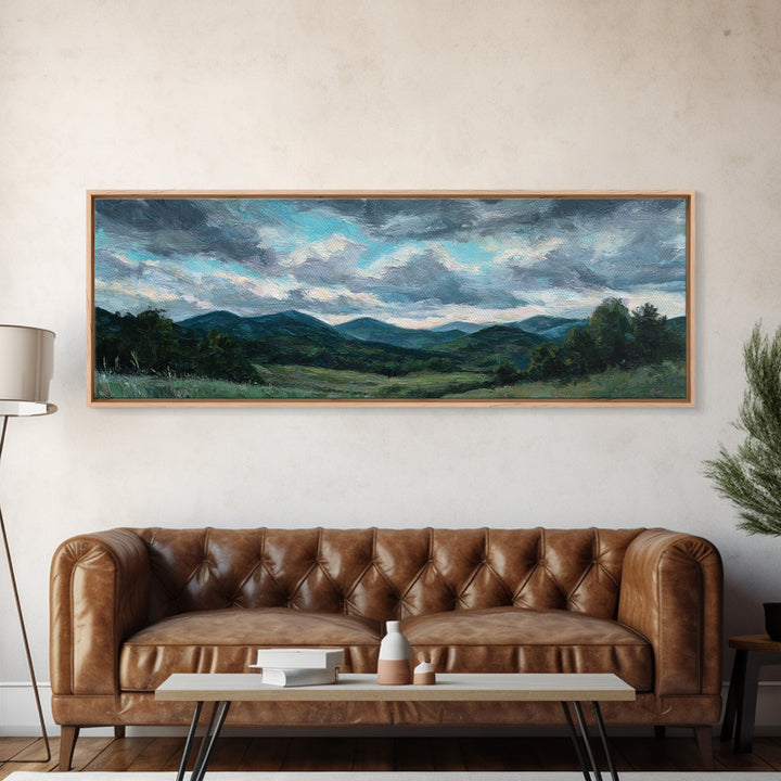 Quiet Mountain Scene Canvas Print, Art, Digital Wall Art, Living Room Decor, Oil Painting, Framed Art, Wood Wall Art, ART-3x1-33