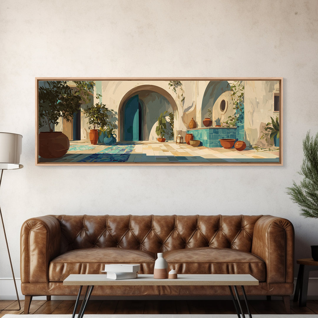 Architectural Archway in Warm Mediterranean Light Canvas Print, Art, Art Print, Living Room Decor, Fine Art, ART-3x1-38