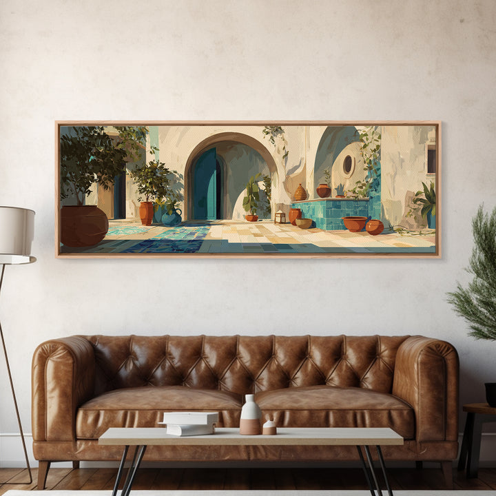 Architectural Archway in Warm Mediterranean Light Canvas Print, Art, Art Print, Living Room Decor, Fine Art, ART-3x1-38