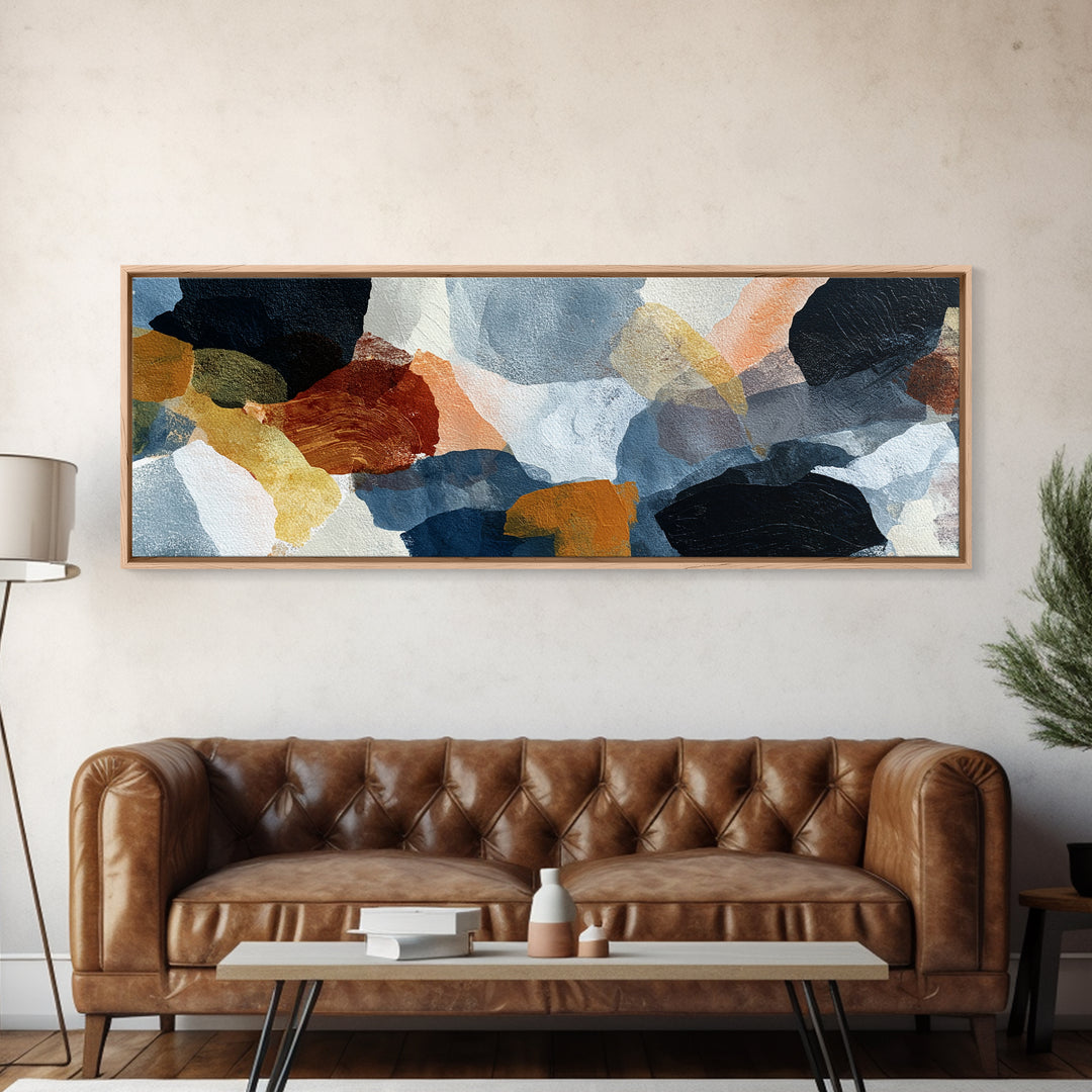 Contemporary Abstract with Layered Pigments and Energetic Canvas Print, Art, Wall Art for Mom, Living Room Decor, Abstract Art, ART-3x1-42