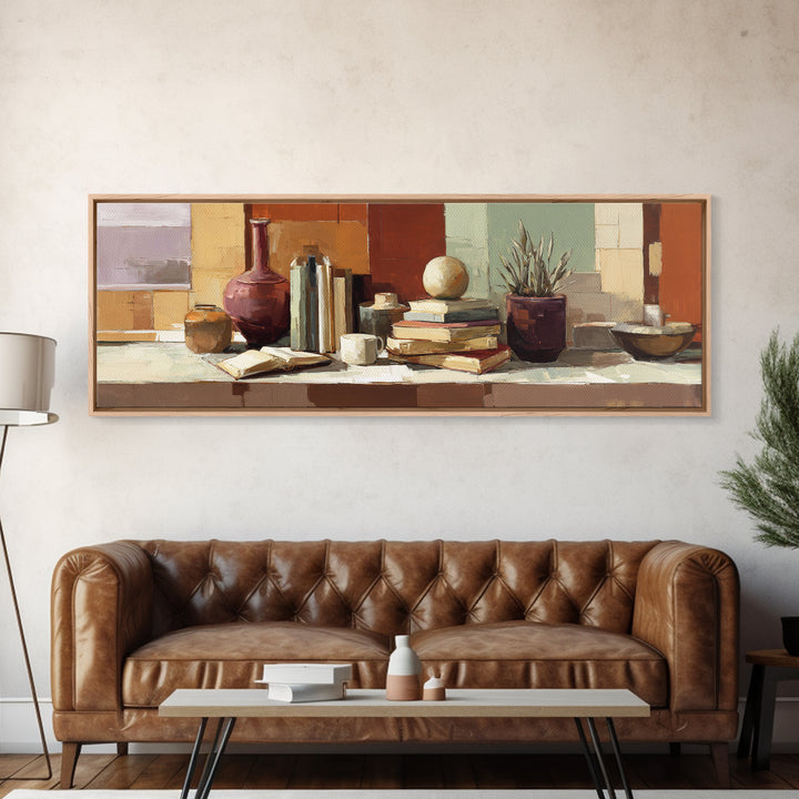 Sunlit Interior Still Life Canvas Print, Art, Ai Art, Living Room Decor, Fine Art, Home Decor, Gallery Decor, ART-3x1-54