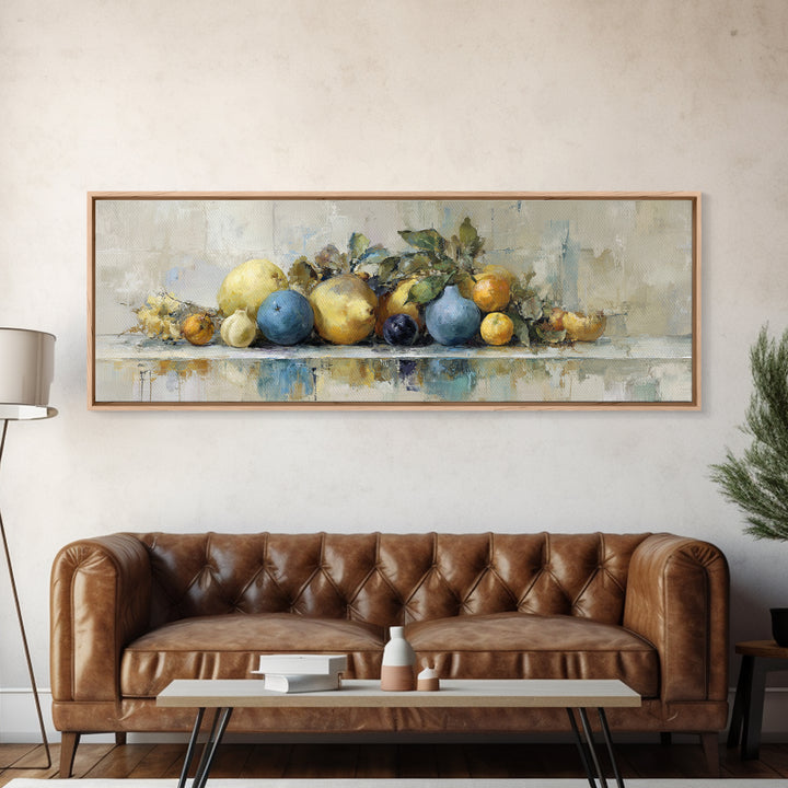 Bold Pop Fruit Composition Framed Canvas Print, Art, Luxury Decor, Living Room Decor, Fine Art, Metal Wall Art, ART-3x1-56