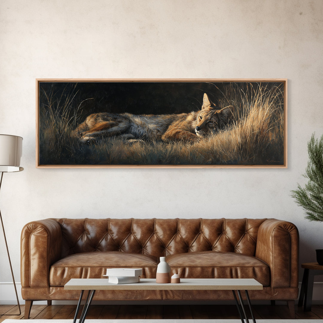 Elegant Animal Portrait Framed Canvas Print, Art, Art Commission, Living Room Decor, Fine Art, Black Art, Framed Art, ART-3x1-58