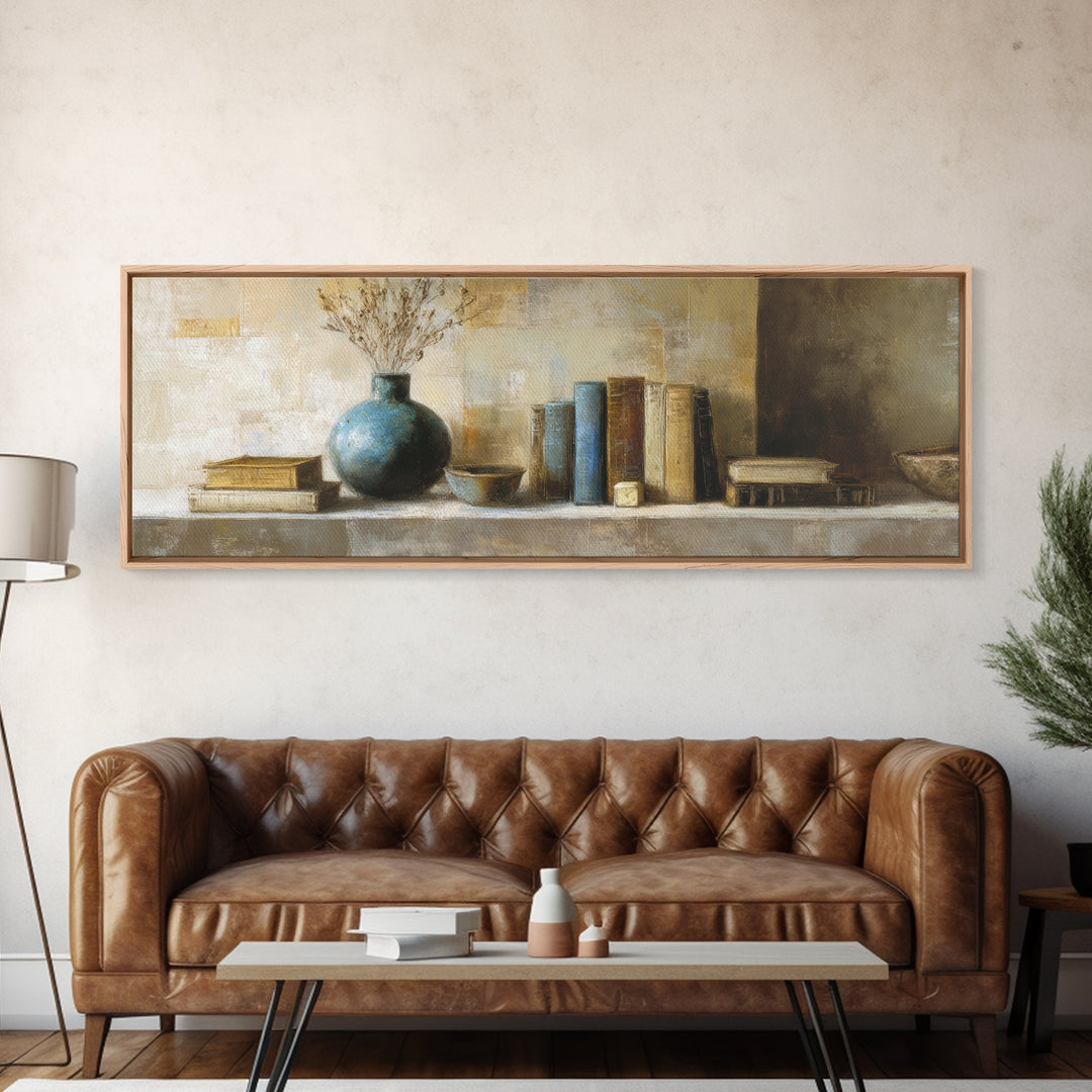 Sunlit Interior Still Life Canvas Print, Art, Textured Painting, Living Room Decor, Fine Art, Digital Wall Art, ART-3x1-78