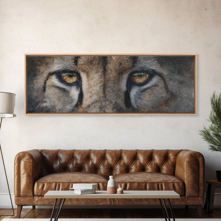 Elegant Animal Portrait Framed Canvas Print, Art, Art Commission, Living Room Decor, Fine Art, Black Art, Framed Art, ART-3x1-82