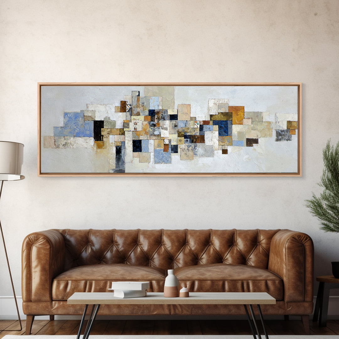 Modern Sculptural Shapes Rendered as Painted Forms Canvas Print, Art, Art Deco, Living Room Decor, Abstract Art, ART-3x1-94