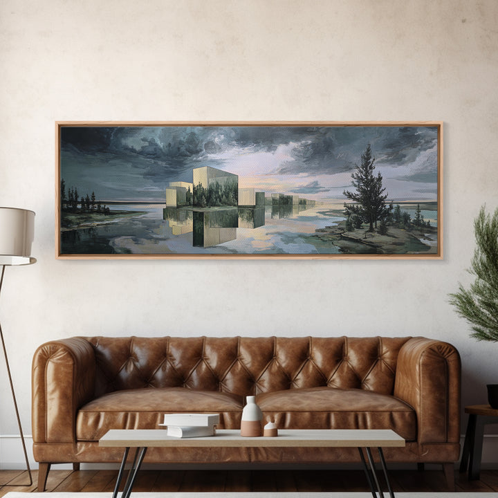 Surreal Dream Landscape Framed Canvas Print, Art, Gallery Decor, Living Room Decor, Oil Painting, Contemporary Art, ART-3x1-99