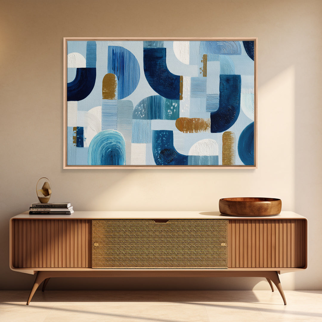Abstract Water Forms Framed Canvas Print, Art, Wall Art Prints, Living Room Decor, Fine Art, Ai Art, Textured Wall Art, ART-3x2-23