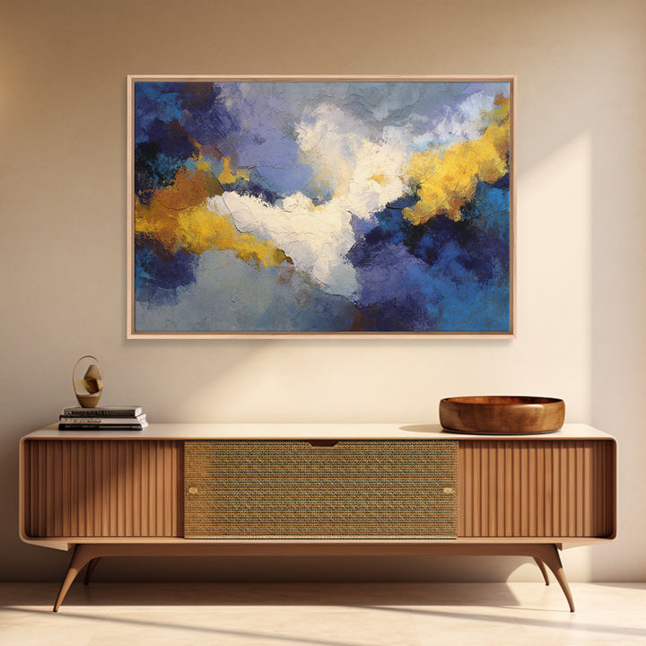Contemporary Abstract with Layered Pigments and Energetic Canvas Print, Art, Large Wall Art, Living Room Decor, Fine Art, ART-3x2-30