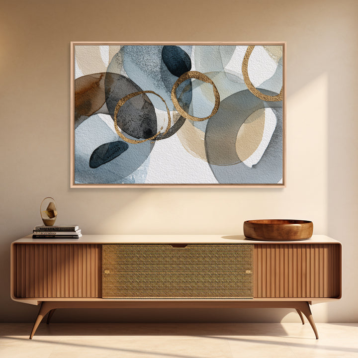 Modern Sculptural Shapes Rendered as Painted Forms Canvas Print, Art, Art Deco, Living Room Decor, Abstract Art, ART-3x2-34