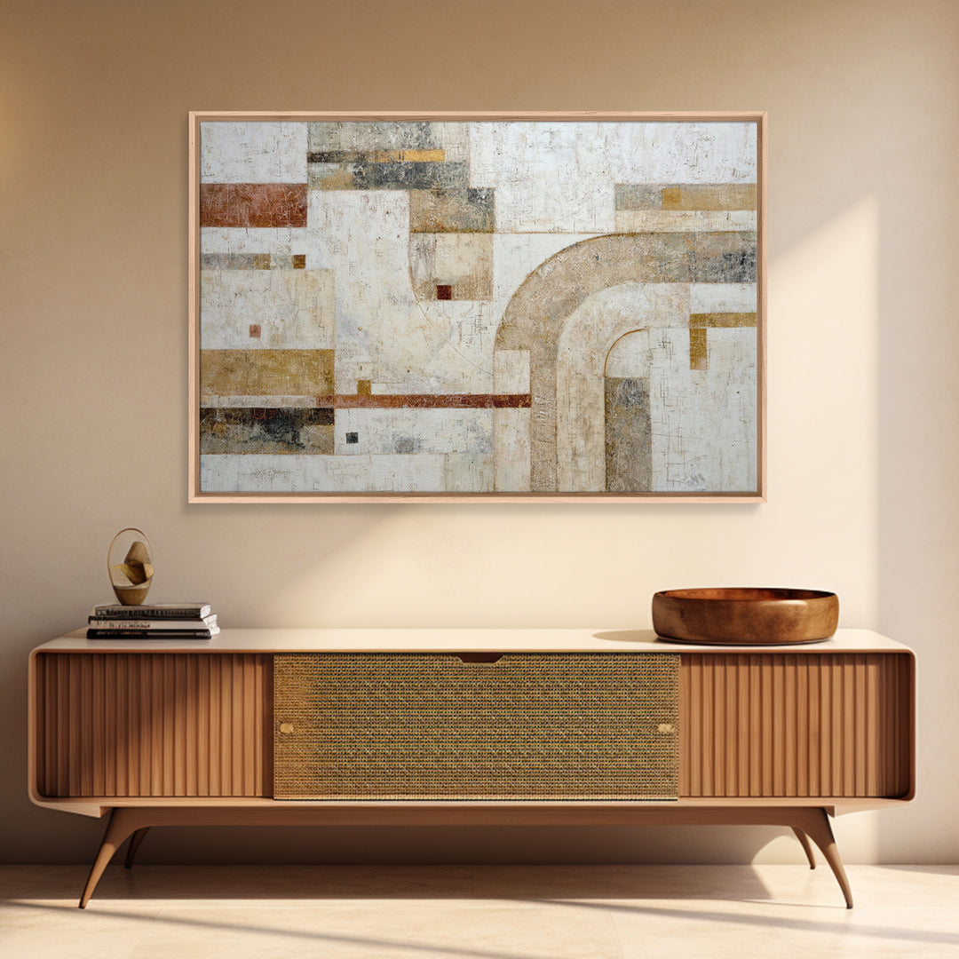 Textured Neutral Abstraction Framed Canvas Print, Art, Framed Wall Art, Living Room Decor, Abstract Art, Resin Art, ART-3x2-41